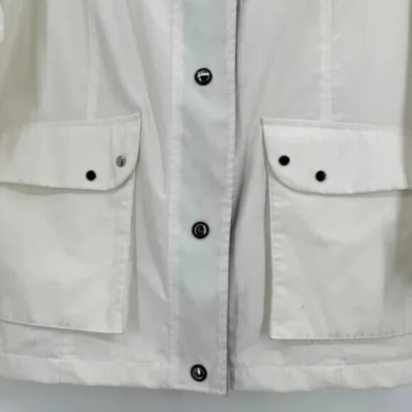 MACKINTOSH White Navy Blue Rain Jacket Coat with Removeable Hood Size S - Picture 4 of 7